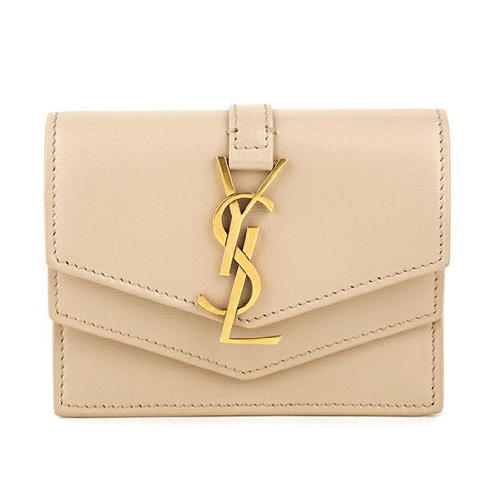Saint Laurent Sulpice Card Wallet Beige